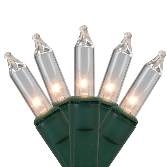 300-Count Clear Mini Christmas Lights - 60' Green Wire